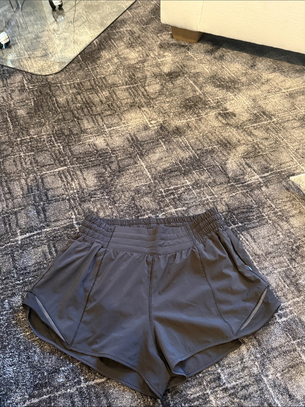 lululemon athletica Women's Black Athletic Shorts with Elastic Waistband